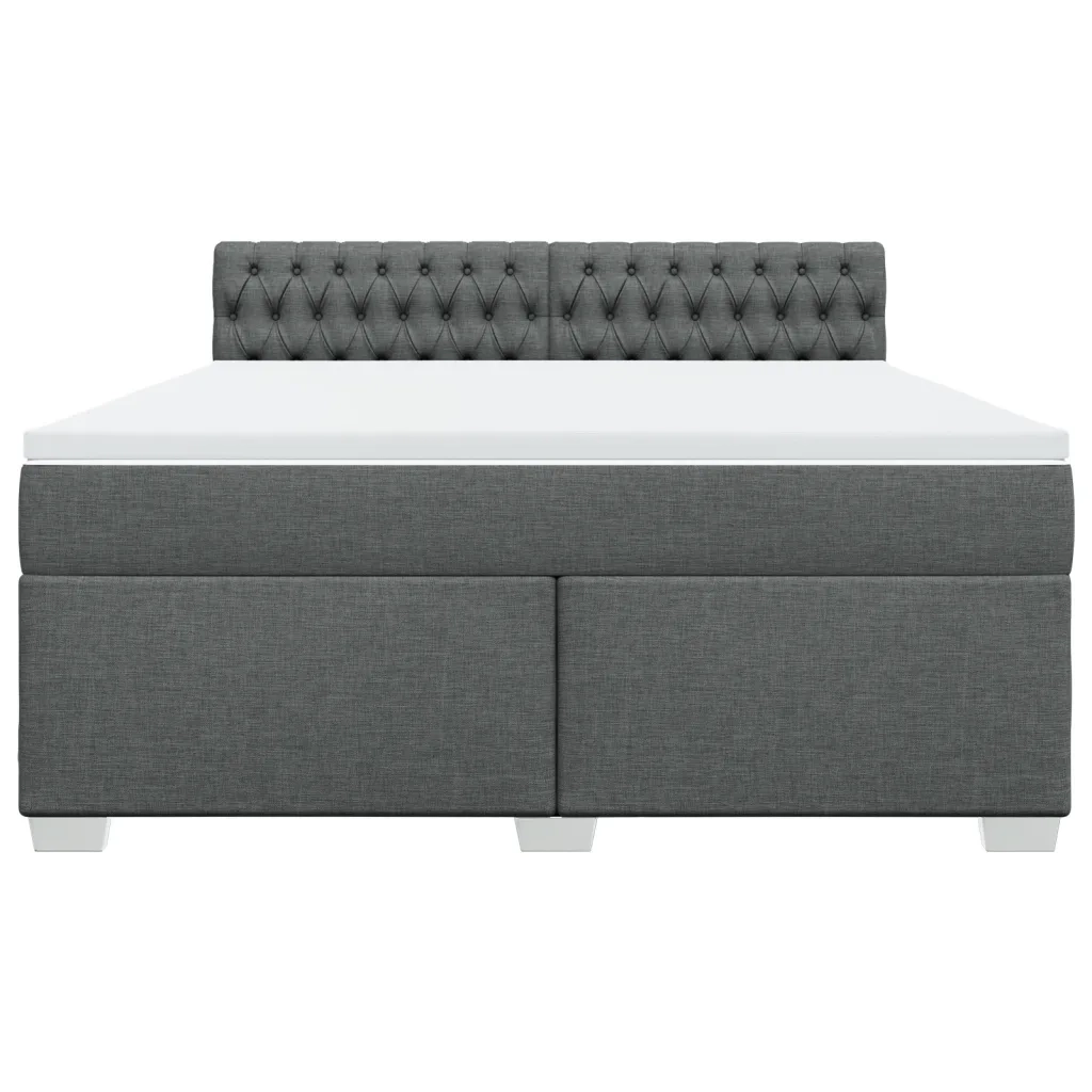 Giroletto a Molle con Materasso Grigio Scuro 180x200 cm Tessuto 3285975