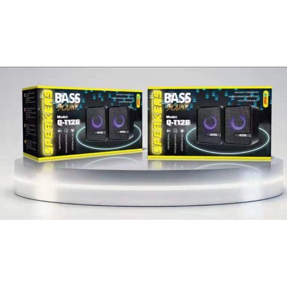 Trade Shop - Set Altoparlanti Speaker Per Bassi Con Illuminazione A Colori Rgb Per Pc Q-t126 -
