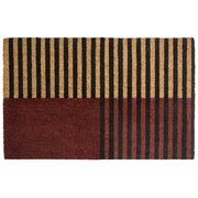 Zerbino marrone e beige in fibra di cocco con fondo in gomma 50 x 80 cm Antiscivolo Decorativo Motivo a strisce Zerbino di benvenuto