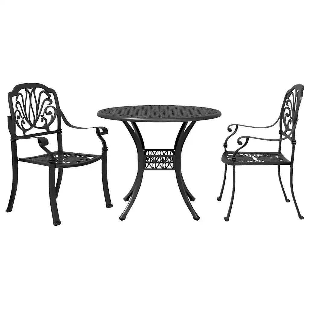 Set da Bistrot 3 pz Nero in Alluminio Pressofuso 3216323