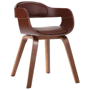 Sedia da Pranzo Marrone in Legno Piegato e Similpelle cod mxl 17074