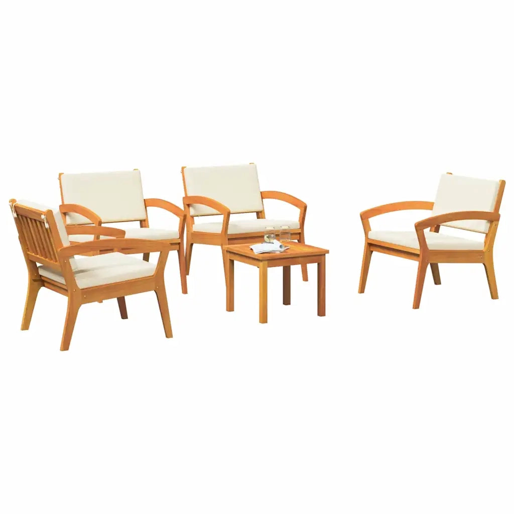 Set bistrot con cuscino 5 pcs Marrone Poliestere 3328619