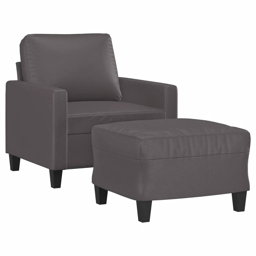 Poltrona con Poggiapiedi Grigio 60 cm in Similpellecod mxl 94982