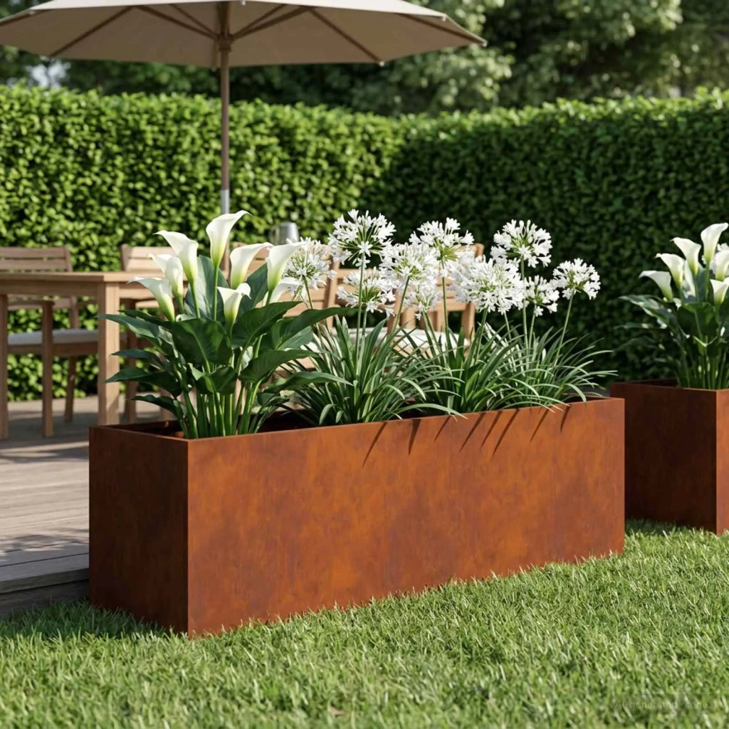 Vaso da giardino Ruggine 100 x 30 x 30 cm Acciaio Corten 8005230