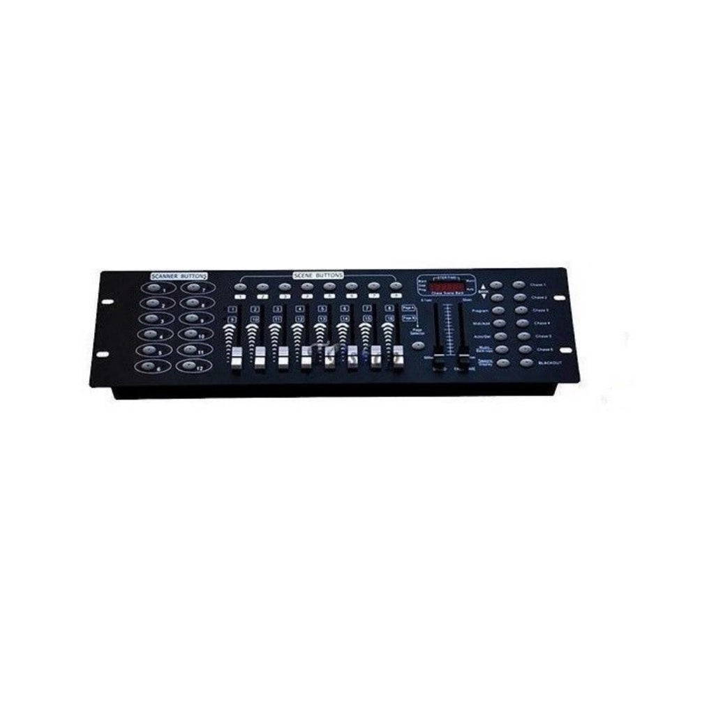 Kit 4 Proiettori Led Rgb testa mobile rotante con 7 Led WASH DMX Mixer dmx 192