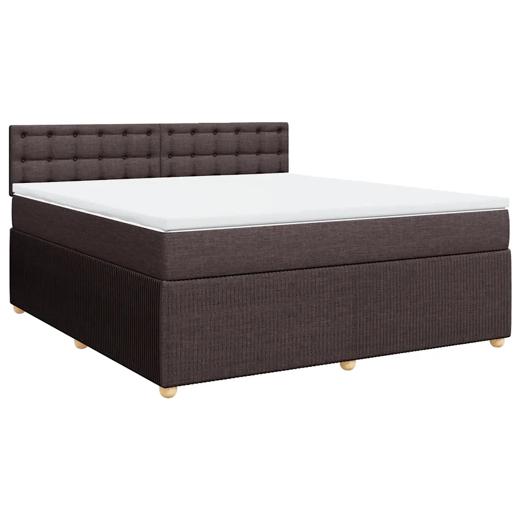 vidaXL Giroletto a Molle con Materasso Marrone Scuro 180x200cm Tessuto