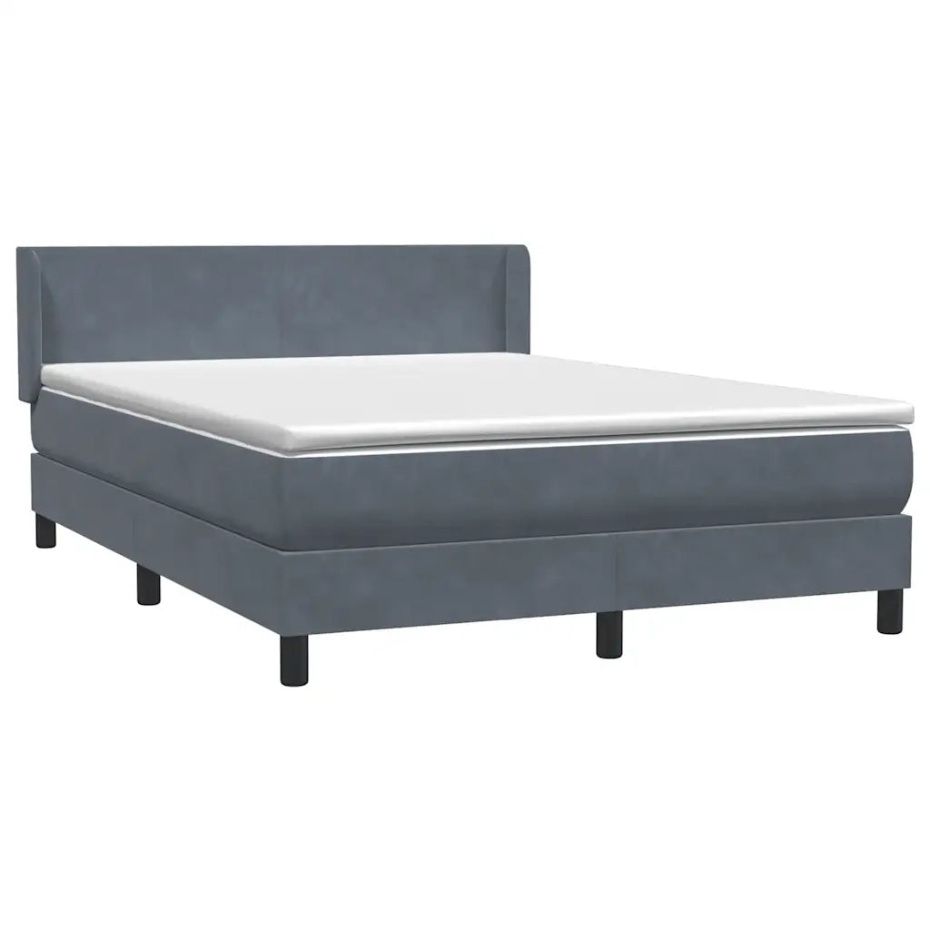 Giroletto a Molle con Materasso Grigio Scuro 160x210 cm Velluto 3317950