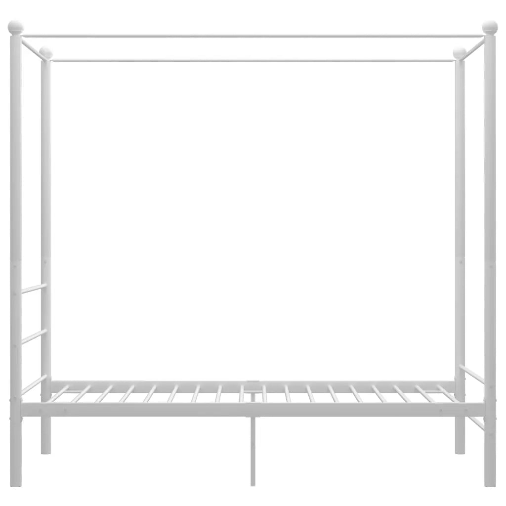 Letto a Baldacchino Bianco in Metallo 100x200 cm cod mxl 64165