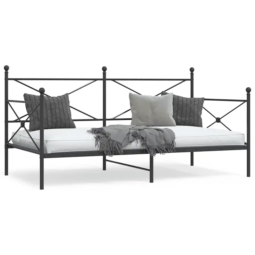 vidaXL Dormeuse senza Materasso Nero 100x200 cm in Acciaio