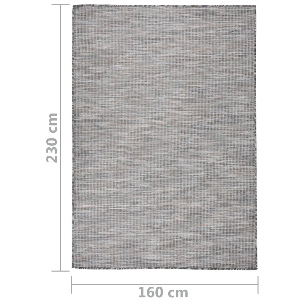 Tappeto da Esterni a Tessitura Piatta 160x230 cm Marrone e Nero cod mxl 67309