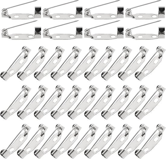 Spille per fermagli di sicurezza - 150 pezzi - argento - 18 cm - metallo - DIY - artigianato.
