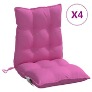 Cuscini per Sedia Schienale Basso 4 pz | Cuscini per sedie Rosa in Tessuto Oxford