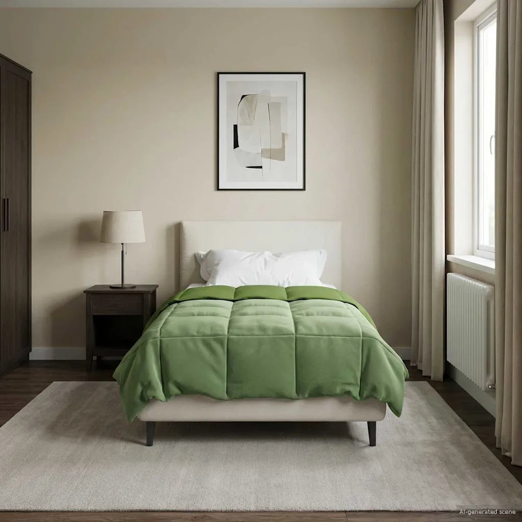 Duvet Estivo Trapuntato Verde 135 x 220 cm Microfibra 42025958