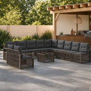 Set Divano da Giardino 12 pz Grigio polyrattan 3435767