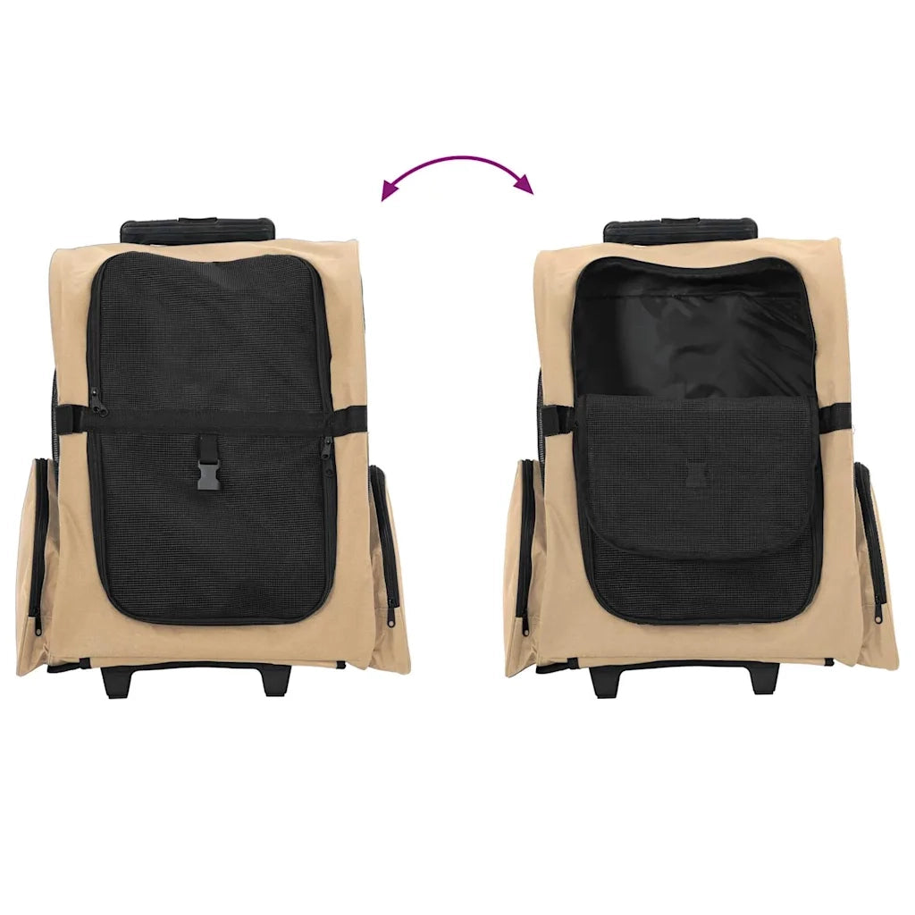 Carrello per Animali 3 in 1 Design Sabbia 48x32x(57-106) cm Tessuto Oxford 42007370