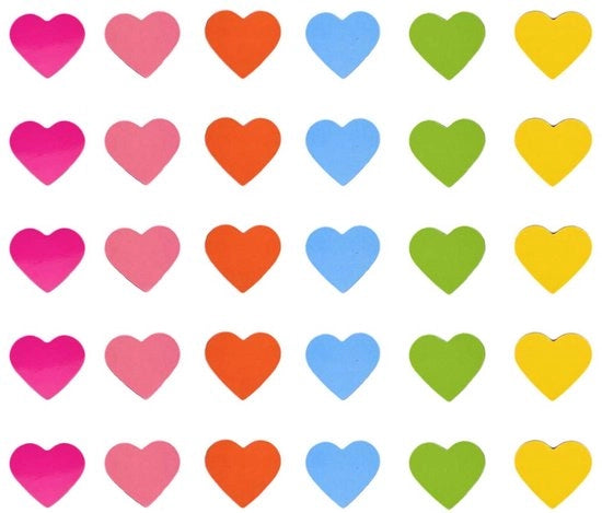 120 pezzi di magneti a forma di cuore per frigorifero, piccoli magneti per lavagna, premi per la scuola, doni per festa per casa, ufficio e scuola (rosso, arancione, giallo, verde, blu, rosa)