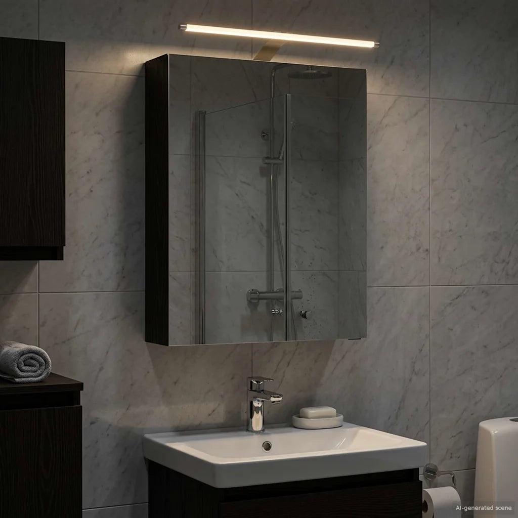 Mobiletto per specchio da bagno Rovere Nero 50 x 14,5 x 70 cm 889048