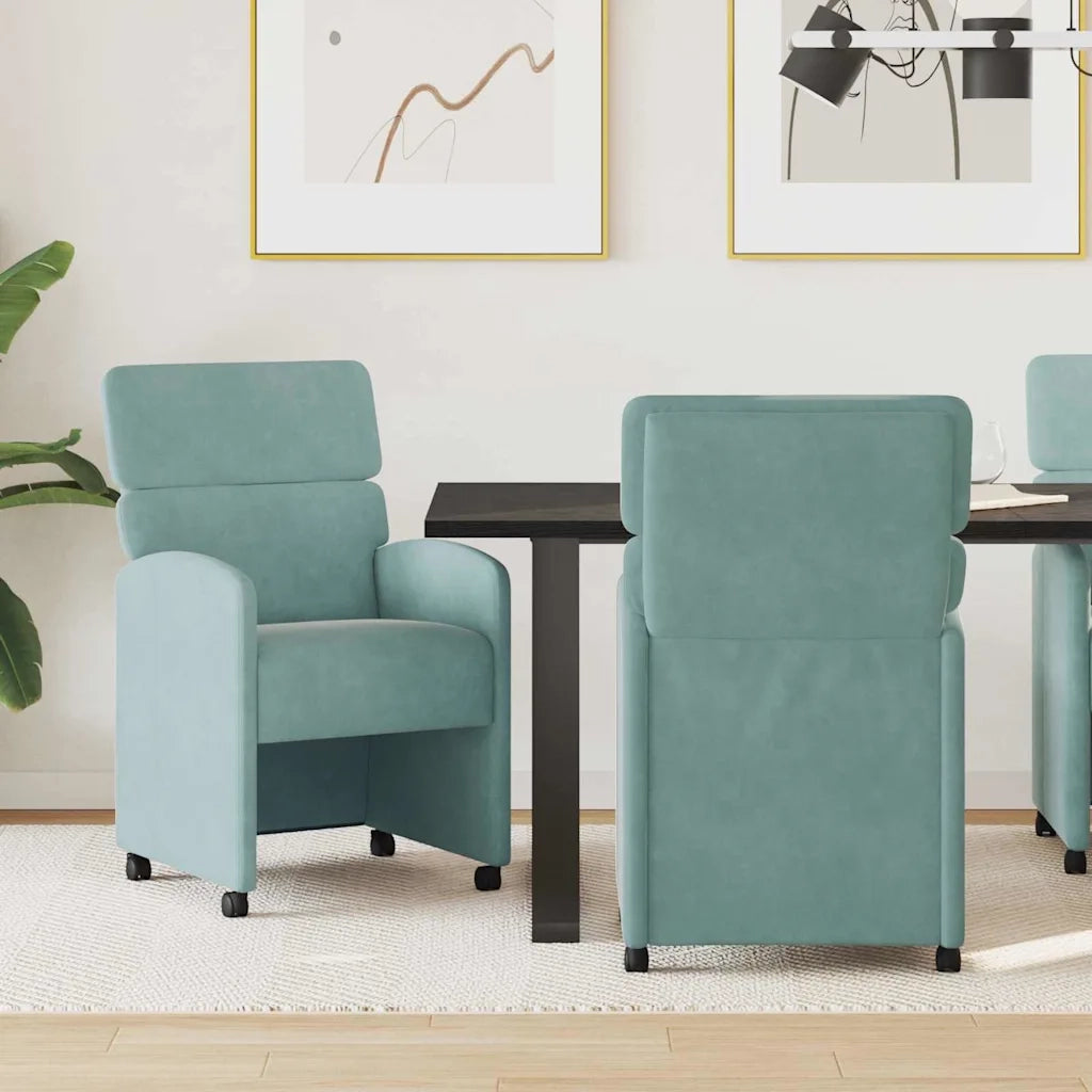 Sedie da Pranzo con Ruote 2 pcs verde mare 58 x 65 x 98 cm 42017883