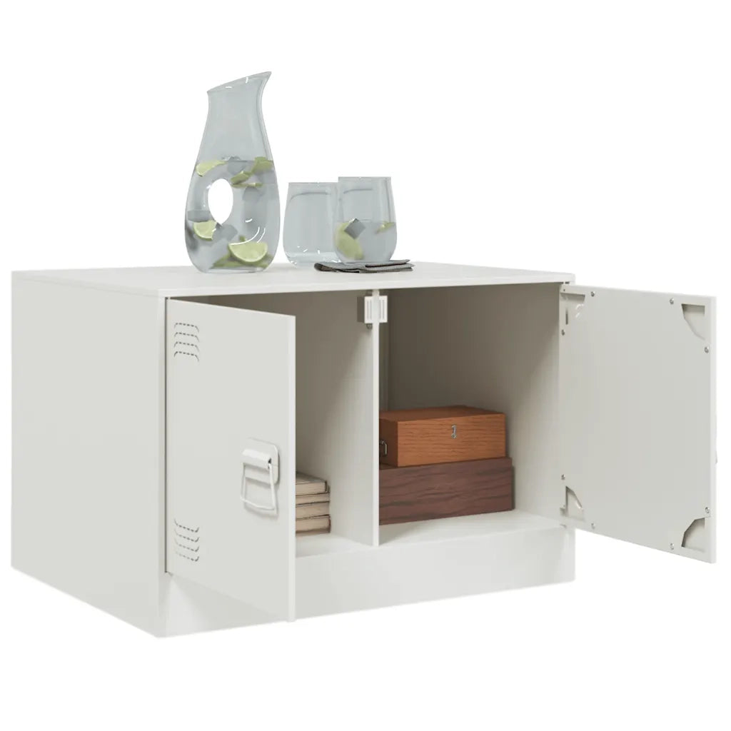 Tavolino da salotto | Tavolino da caff¨¨ | Tavolino da Soggiorno Bianco 67x50x44 cm in Acciaio