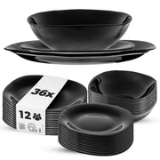 Servizio da tavola KADAX, 36 piatti, nero