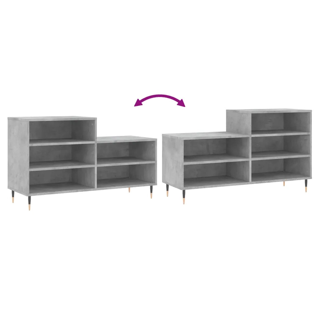 Scarpiera-Scaffale per scarpe Grigio Cemento 102x36x60 cm in Legno Multistrato 478912