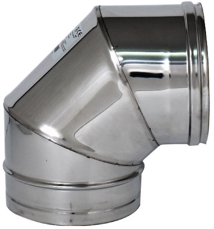 GOMITO A 90  ° INOX AISI 304 PER STUFA  EE ? cm. 10