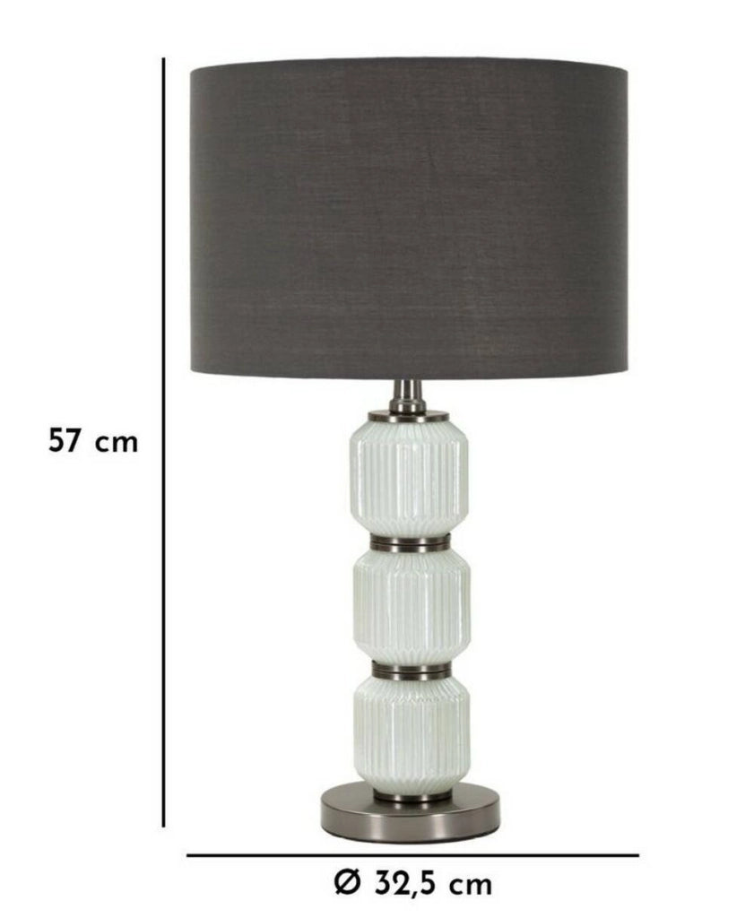 Lampada da tavolo Presolana, Luce da scrivania , Luminaria da ufficio, Lampada da lavoro, 33x33 h57 cm, Bianco e Grigio