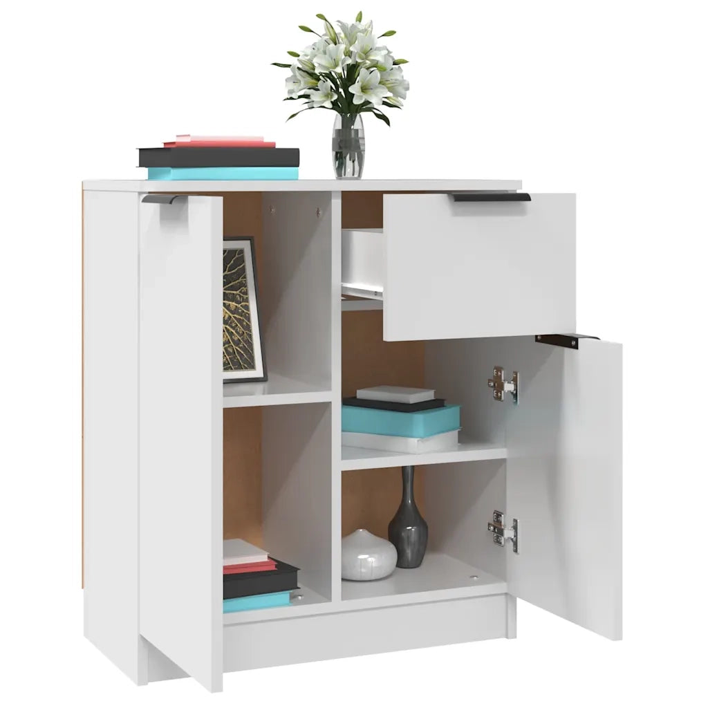 Credenza-Buffet-Armadio da cucina Bianca 60x30x70 cm in Legno Multistrato 673345