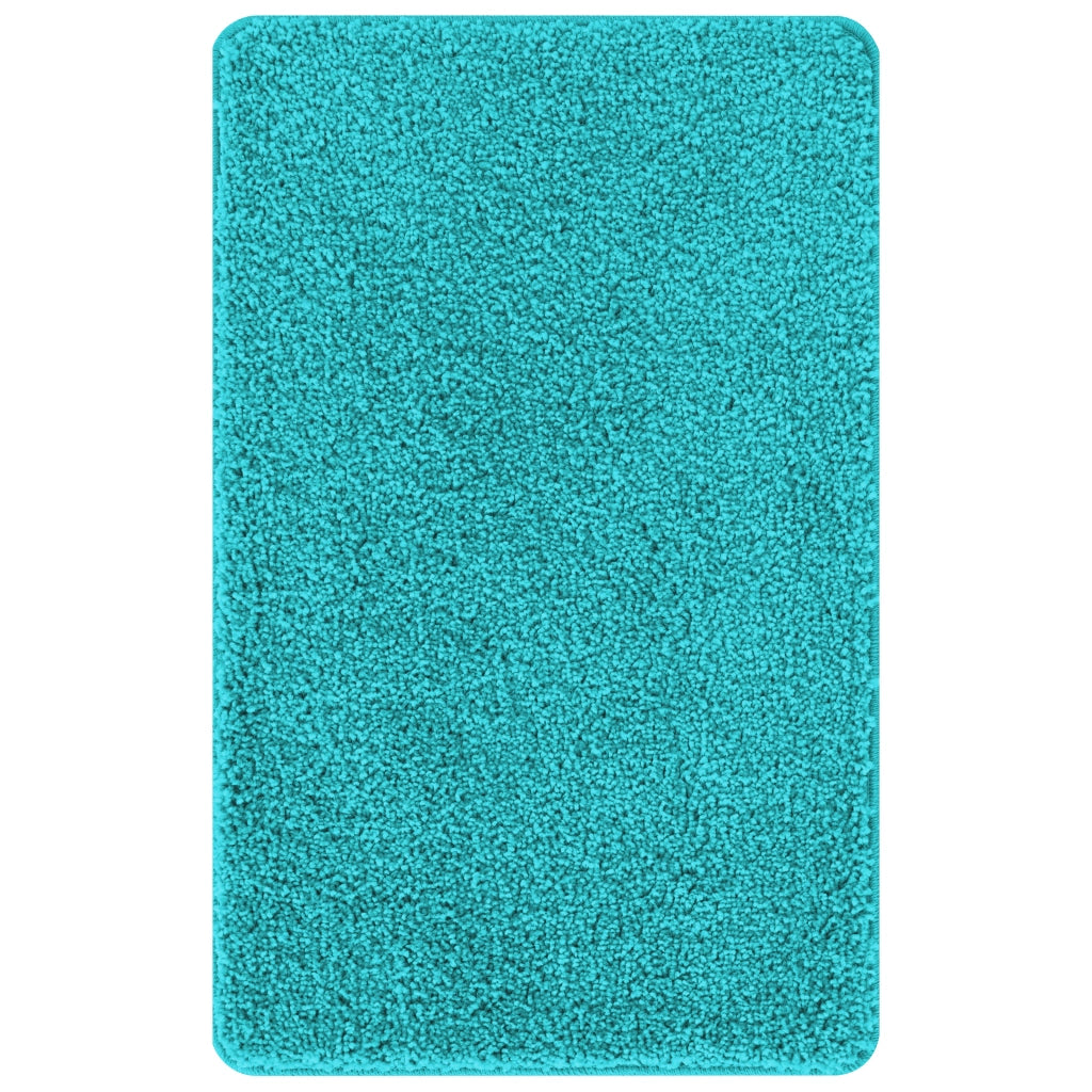 Set di Tappetini da Bagno in 3 Pezzi Turchese in Polipropilene Antiscivolo