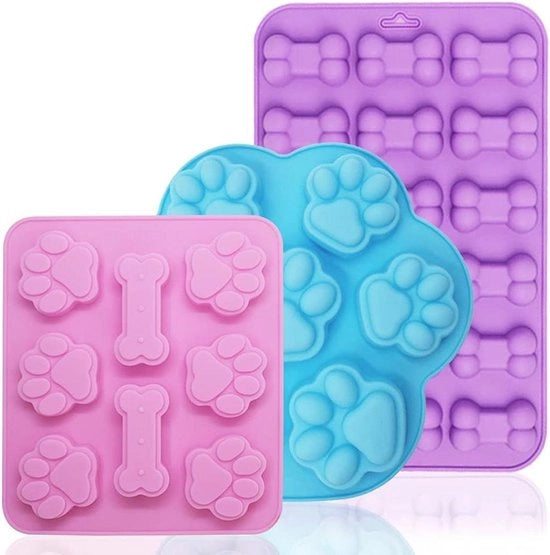 Forme di Caramello in Silicone per Cani - Set da 3 - Muffin e Jelly Mold in Cera per Cucina per Trattamenti per Cani