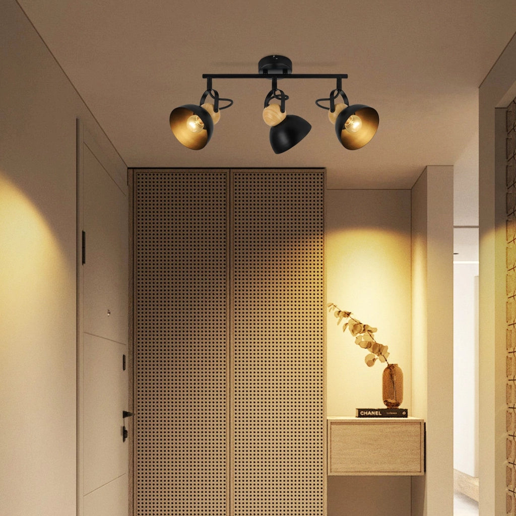 ZMH Faretto da soffitto a 3 luci orientabile a 350° Vintage Plafoniera Soggiorno
