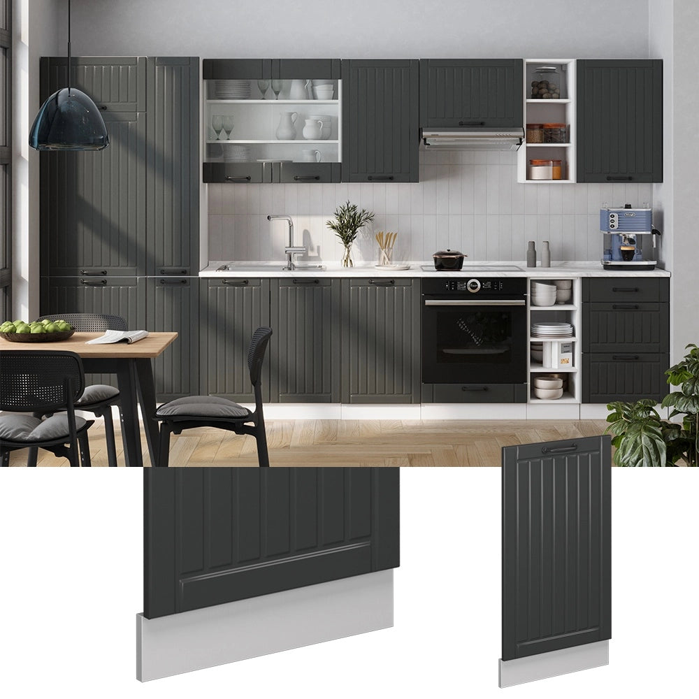 Pannello frontale della lavastoviglie Fame-Line Antracite rustico/Bianco 45 cm, PL Antracite Vicco
