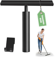 Set di pulizia doccia regolabile in nero, 25-95 cm, con guida in silicone e supporto, set di pulizia doccia, pulitore doccia, pulitore vetro doccia