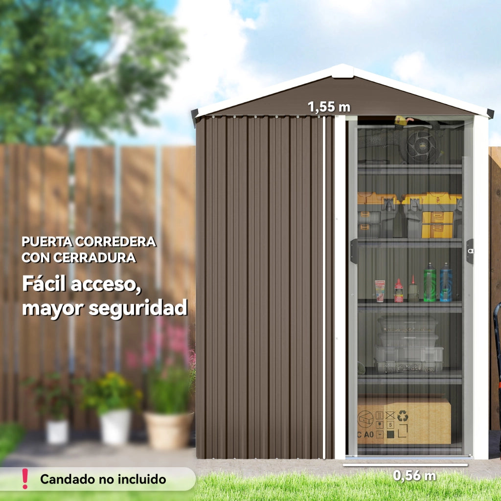 Gazebo Giardino 1,1 m2 ¨C zephmum ¨C 136x87x179 cm Legno Marrone con Porta Scorrevole