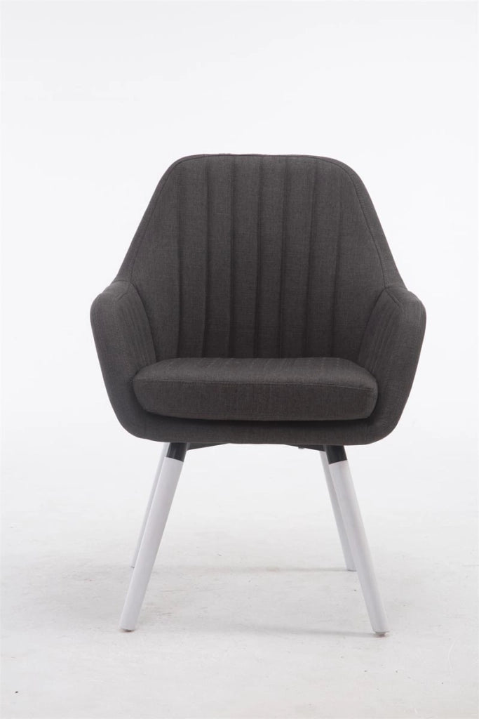 Poltroncina Florian in tessuto grigio scuro,bianco