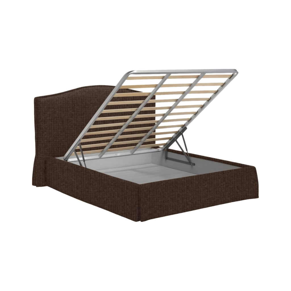 Batley, Letto Singolo Sfoderabile Made in Italy, Marrone