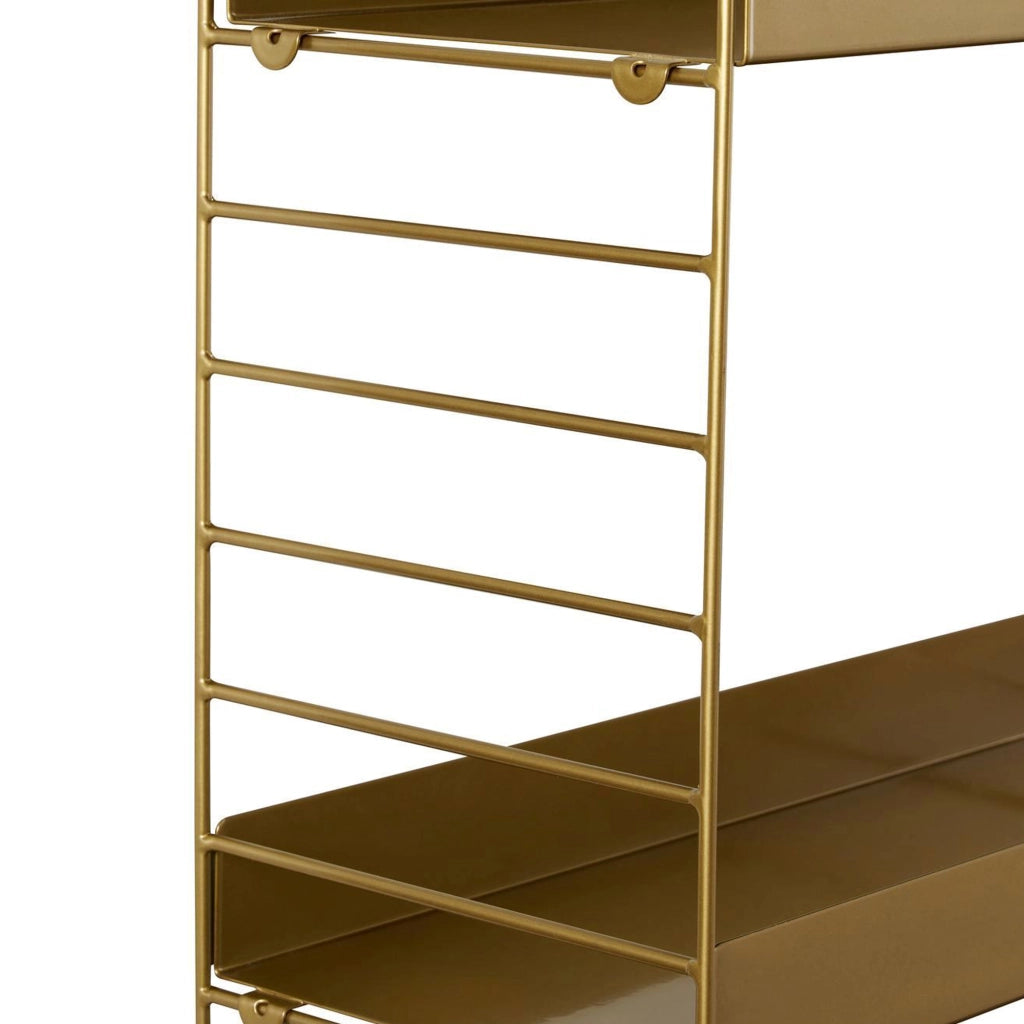 Scurelle, Mensola 3 Ripiani, 98x21x100h cm oro
