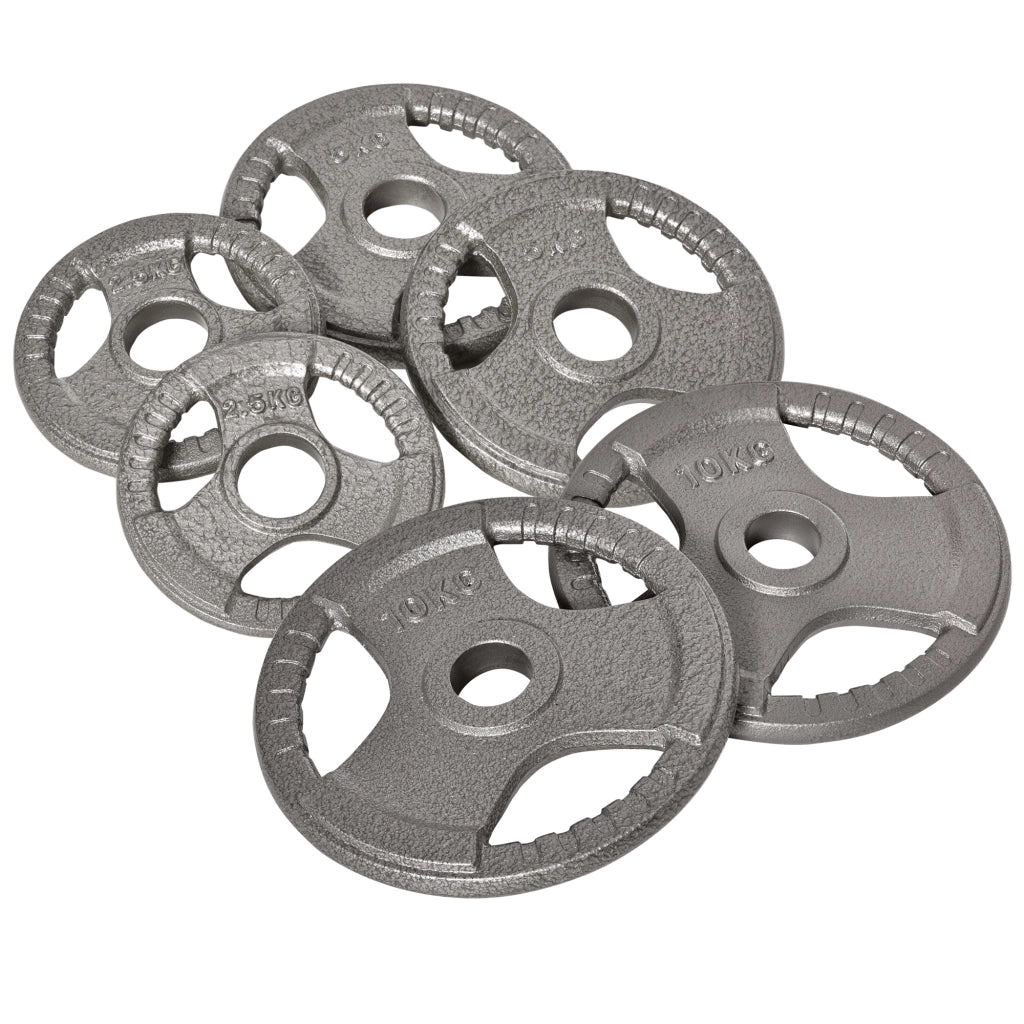 EasyComfort Set di 6 Dischi Pesi per Bilanciere e Manubri 2.5-35KG, Dischi palestra in Acciaio con Foro 50 cm, Ideali per Bilancieri Olimpionici, Argento