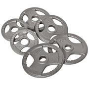 EasyComfort Set di 6 Dischi Pesi per Bilanciere e Manubri 2.5-35KG, Dischi palestra in Acciaio con Foro 50 cm, Ideali per Bilancieri Olimpionici, Argento