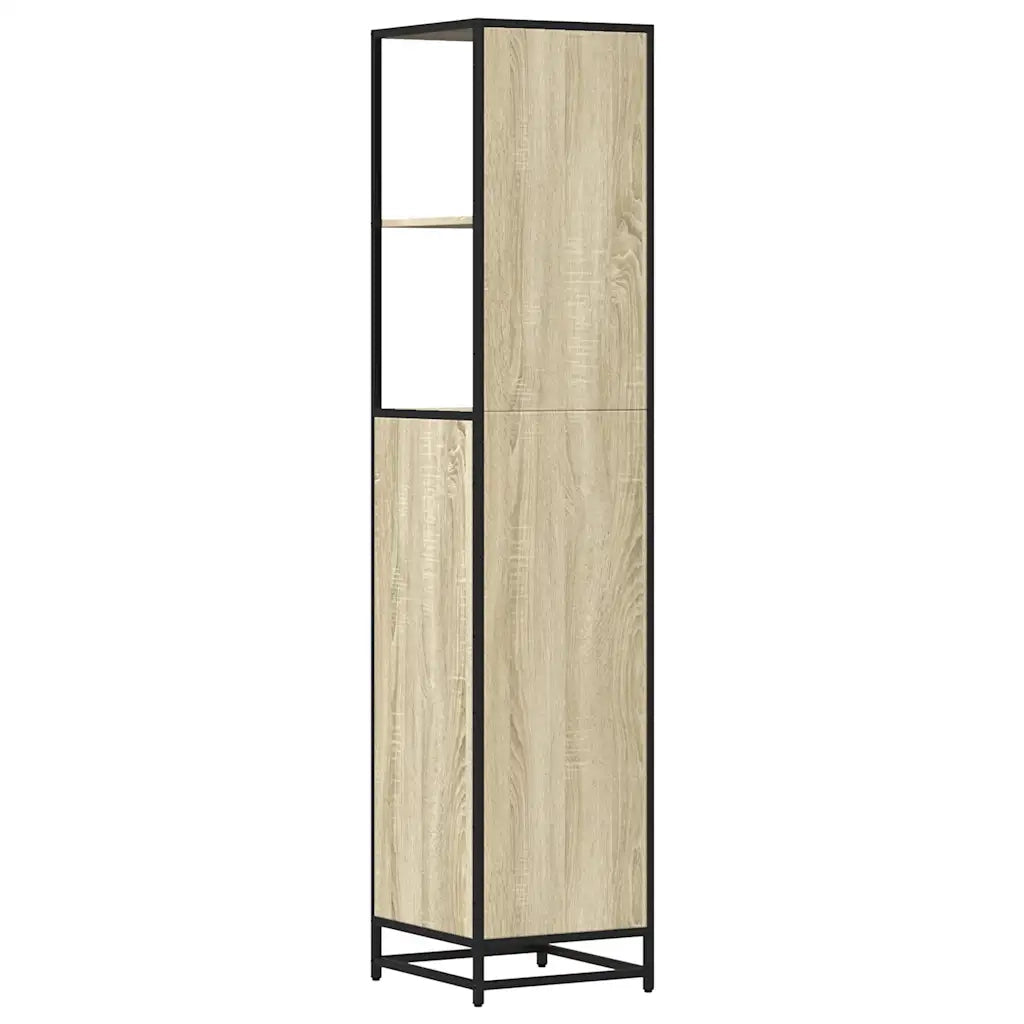 Armadietto Bagno Rovere Sonoma 35x37,5x166 cm Legno Multistrato