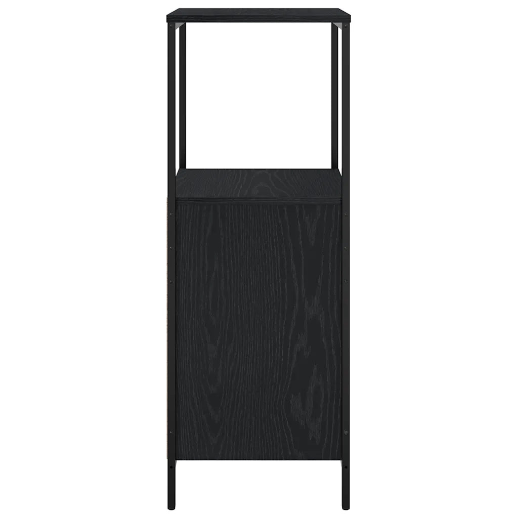 Mobile da Bagno | Armadio da bagno con Ripiani Rovere Nero 36x35x95 cm