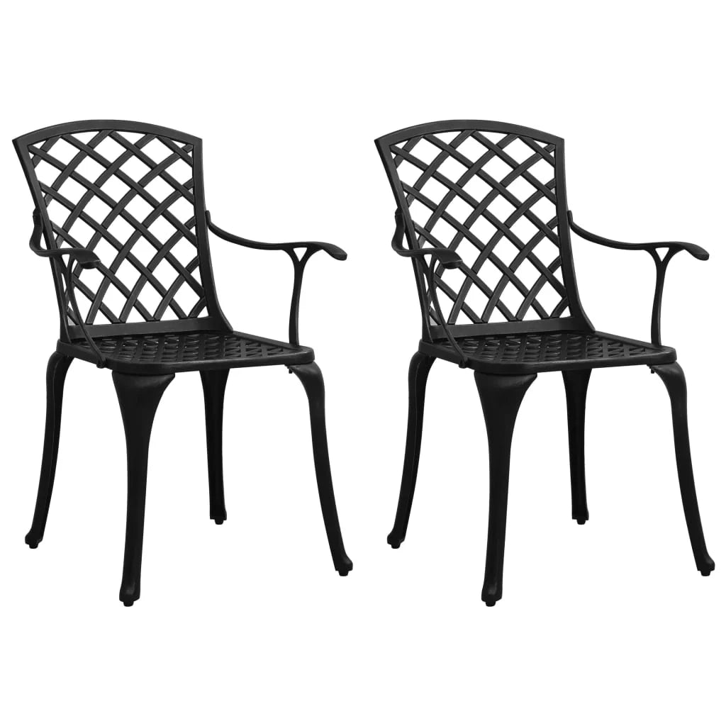 Set da bistrot da giardino in alluminio pressofuso nero da 3 pezzi mobili da esterno per patio 02_0013510