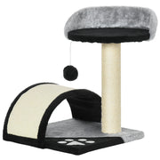 Albero tiragraffi per gatti con palla e piattaforma rialzata ¨C zephmum ¨C 46 cm nero