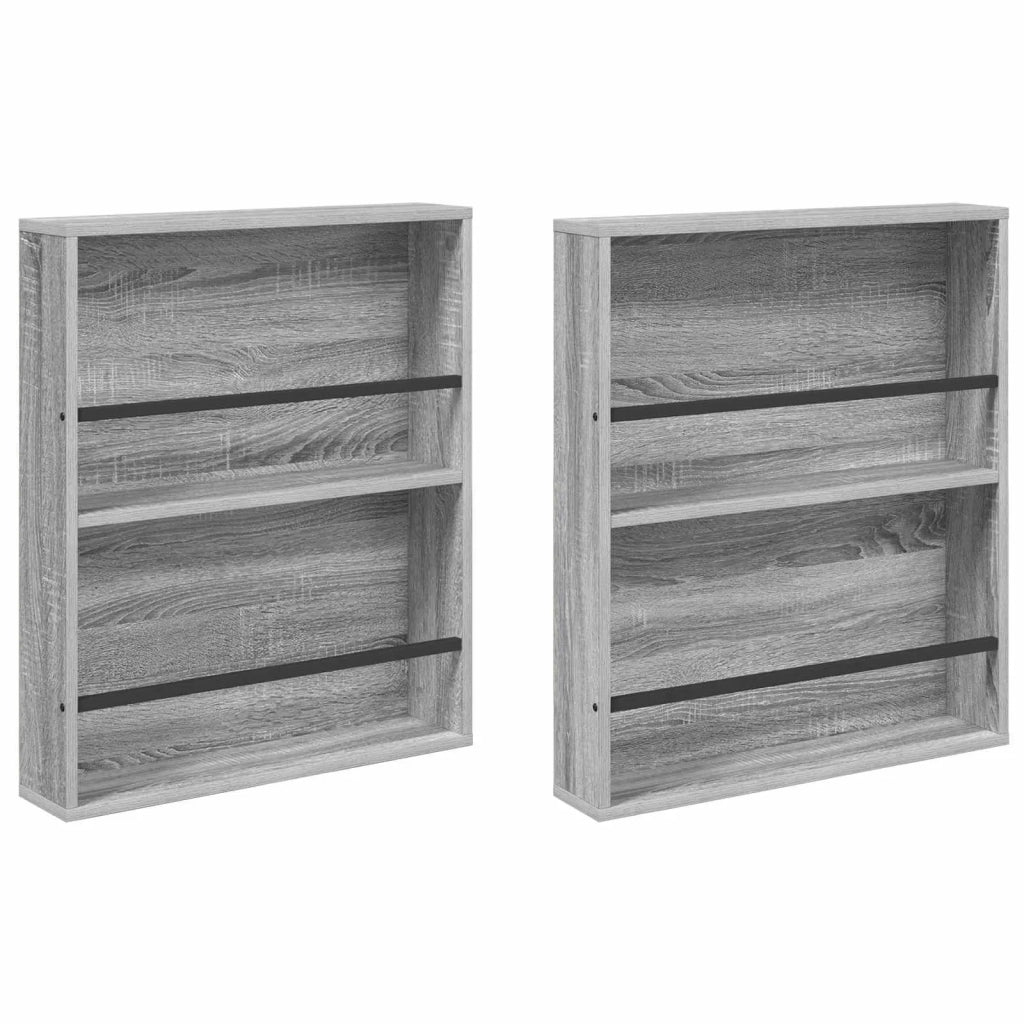 Scaffale per riviste 2 pz Grigio Sonoma 60 x 12 x 70 cm 890835