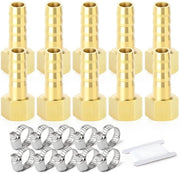 Connettori a cerniera 10 pezzi - 3/8" BSP x 6 mm - Ottone - Pezzi di attacco a tubo - Attacchi a tubo - Resistente alla corrosione - Connettori a tubo