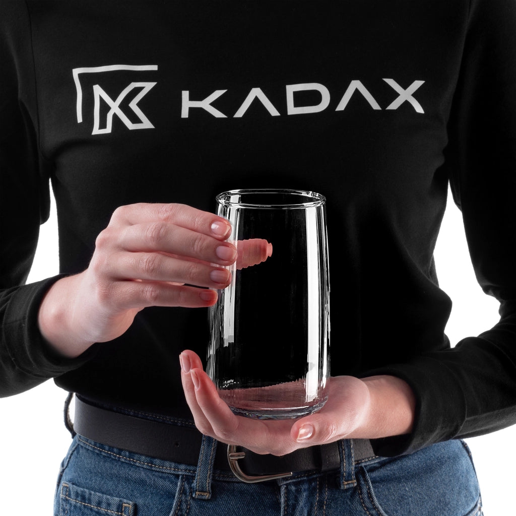 Set di 8 bicchieri da 480 ml per succhi di frutta, modello KADAX, con scanalatura, di grandi dimensioni.