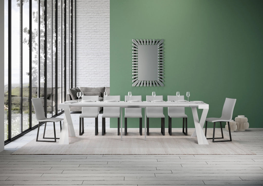 Consolle allungabile 90x40/300 cm Diagis Bianco Frassino telaio Bianco