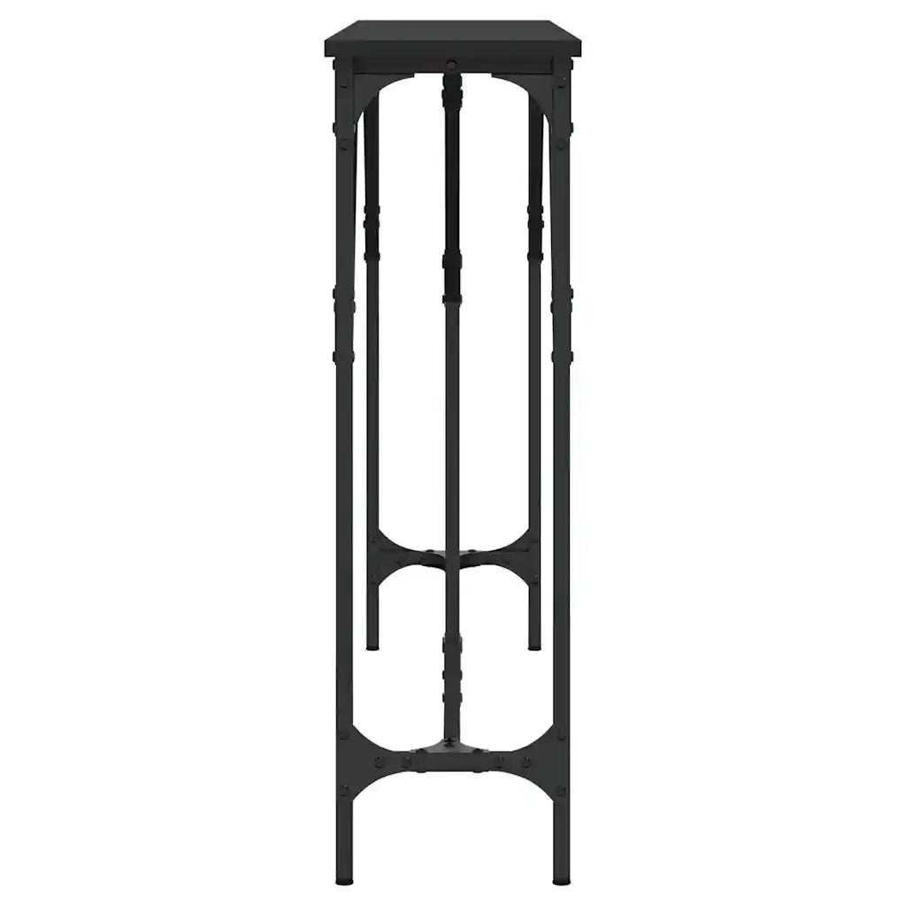 Tavolino Consolle Nero 140x23x75 cm in Legno Multistrato 837772