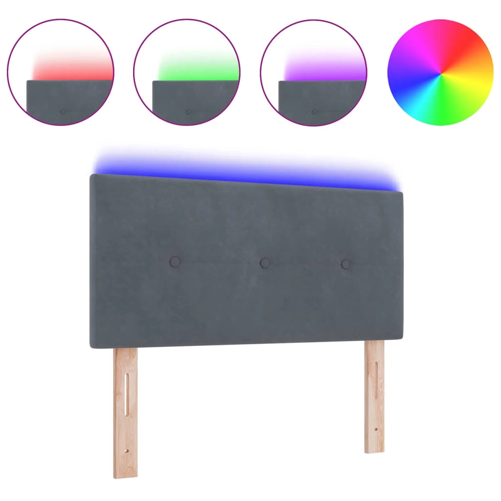 Testiera LED con luci a strisce a LED-Testata con LED Grigio 80 cm Poliestere