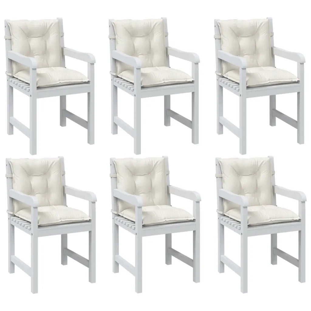 Cuscini Sedia Schiena Bassa 6 pz Crema MÃ©lange 100x50x7 Tessuto